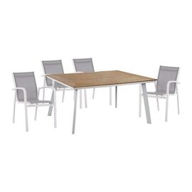 ΣΕΤ 5ΤΜΧ ΤΡΑΠΕΖΙ ΑΛΟΥΜΙΝΙΟΥ & ΠΟΛΥΘΡΟΝΕΣ ΑΛΟΥΜΙΝΙΟΥ ΛΕΥΚΕΣ HM10598.01 - ΣΕΤ ΤΡΑΠΕΖΑΡΙΕΣ στο Milonadakis.gr