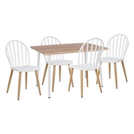 ΣΕΤ 5ΤΜΧ ΤΡΑΠΕΖΙ SONAMA & ΚΑΡΕΚΛΕΣ ΠΟΛΥΠΡΟΠΥΛΕΝΙΟΥ ΛΕΥΚΕΣ ΜΕΤΑΛΛΙΚΑ ΠΟΔΙΑ HM11025.01 - ΤΡΑΠΕΖΑΡΙΕΣ στο Milonadakis.gr