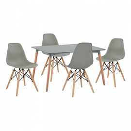 ΣΕΤ ΤΡΑΠΕΖΑΡΙΑΣ 5 ΤΜΧ ΤΡΑΠΕΖΙ MINIMAL ΜΕ ΚΑΡΕΚΛΕΣ TWIST ΓΚΡΙ HM10229.10 120x80x73 cm - ΤΡΑΠΕΖΑΡΙΕΣ στο Milonadakis.gr