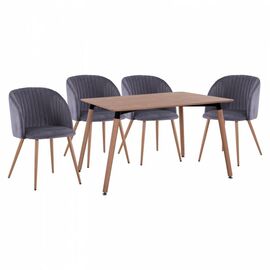 ΣΕΤ ΤΡΑΠΕΖΑΡΙΑΣ 5ΤΜΧ ΤΡΑΠΕΖΙ 160Χ90 & ΠΟΛΥΘΡΟΝΑΚΙ ΒΕΛΟΥΔΟ ΓΚΡΙ HM11347.01 - ΤΡΑΠΕΖΑΡΙΕΣ στο Milonadakis.gr