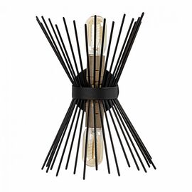 ΑΠΛΙΚΑ ΤΟΙΧΟΥ 2ΦΩΤΗ ΜΕΤΑΛΛΙΚΗ ΜΑΥΡH HM7299 23X16X33 εκ. - ΑΠΛΙΚΕΣ ΤΟΙΧΟΥ στο Milonadakis.gr