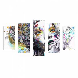 ΠΕΝΤΑΠΤΥΧΟΣ ΠΙΝΑΚΑΣ MDF MODERN DAZZLING BEAUTY GIRL FACE HM7206.04 100X60x3 εκ. - ΠΙΝΑΚΕΣ στο Milonadakis.gr