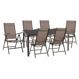 ΣΕΤ ΤΡΑΠΕΖΑΡΙΑΣ 7 ΤΜΧ ΤΡΑΠΕΖΙ ΚΑΦΕ 150X90 ΚΑΙ ΠΟΛΥΘΡΟΝΑ ΠΤΥΣ/ΝΗ ΚΑΦΕ HM11531.02 - ΣΕΤ ΤΡΑΠΕΖΑΡΙΕΣ στο Milonadakis.gr