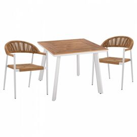 ΣΕΤ ΤΡΑΠΕΖΑΡΙΑ 3ΤΜΧ ΤΡΑΠΕΖΙ ΑΛΟΥΜΙΝΙΟΥ 80X80 & ΠΟΛΥΘΡΟΝΕΣ ΛΕΥΚΕΣ HM11440 - ΣΕΤ ΤΡΑΠΕΖΑΡΙΕΣ στο Milonadakis.gr