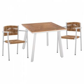 ΣΕΤ ΤΡΑΠΕΖΑΡΙΑ 3ΤΜΧ ΤΡΑΠΕΖΙ ΑΛΟΥΜΙΝΙΟΥ 80X80 & ΠΟΛΥΘΡΟΝΕΣ ΛΕΥΚΕΣ  HM11441 - ΣΕΤ ΤΡΑΠΕΖΑΡΙΕΣ στο Milonadakis.gr