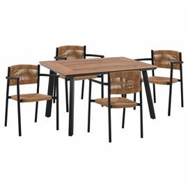 ΣΕΤ ΤΡΑΠΕΖΑΡΙΑ 5ΤΜΧ ΜΕ ΤΡΑΠΕΖΙ POLYWOOD 120Χ80 & ΠΟΛΥΘΡΟΝΕΣ ΑΝΘΡΑΚΙ HM11430 - ΣΕΤ ΤΡΑΠΕΖΑΡΙΕΣ στο Milonadakis.gr