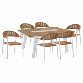 ΣΕΤ ΤΡΑΠΕΖΑΡΙΑ 7ΤΜΧ ΜΕ ΤΡΑΠΕΖΙ POLYWOOD 200X94 & ΠΟΛΥΘΡΟΝΕΣ ΛΕΥΚΕΣ HM11423 - ΣΕΤ ΤΡΑΠΕΖΑΡΙΕΣ στο Milonadakis.gr