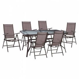 ΣΕΤ ΤΡΑΠΕΖΑΡΙΑ 7ΤΜΧ ΤΡΑΠΕΖΙ BRUNO 150Χ90 & ΠΟΛΥΘΡΟΝΕΣ 7ΘΕΣΕΩΝ ΚΑΦΕ HM11489 - ΣΕΤ ΤΡΑΠΕΖΑΡΙΕΣ στο Milonadakis.gr