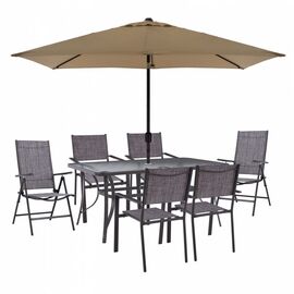 ΣΕΤ ΤΡΑΠΕΖΑΡΙΑ ΤΡΑΠΕΖΙ ΜΕ ΟΜΠΡΕΛΑ ΜΟΚΑ & ΠΟΛΥΘΡΟΝΕΣ TEXTILINE & 7ΘΕΣΕΩΝ ΓΚΡΙ HM11483 - ΣΕΤ ΤΡΑΠΕΖΑΡΙΕΣ στο Milonadakis.gr