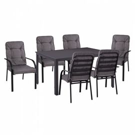 ΣΕΤ ΤΡΑΠΕΖΑΡΙΑΣ 7 ΤΜΧ ΤΡΑΠΕΖΙ ΓΚΡΙ 150X90 ΚΑΙ ΠΟΛΥΘΡΟΝΑ ΜΕ ΜΑΞΙΛΑΡΙ ΓΚΡΙ HM11521.01 - ΣΕΤ ΤΡΑΠΕΖΑΡΙΕΣ στο Milonadakis.gr