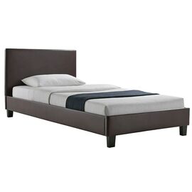 Κρεβάτι Nevil pakoworld μονό 100x200 PU σκούρο καφέ ματ - ΚΡΕΒΑΤΙΑ στο Milonadakis.gr