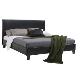 Κρεβάτι Nevil pakoworld 150x200 PU χρώμα μαύρο ματ - ΚΡΕΒΑΤΙΑ στο Milonadakis.gr
