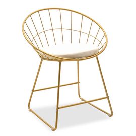 Καρέκλα Seth pakoworld μέταλλο χρυσό-μαξιλάρι PVC λευκό - ΚΑΡΕΚΛΕΣ - ΠΟΛΥΘΡΟΝΕΣ ΕΣ. στο Milonadakis.gr