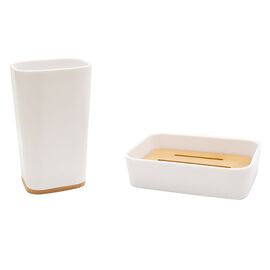 Σετ αξεσουάρ μπάνιου Nature pakoworld 2τμχ pp χρώμα λευκό - ΟΡΓΑΝΩΣΗ ΣΠΙΤΙΟΥ στο Milonadakis.gr