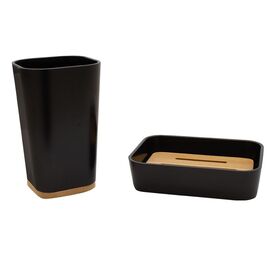 Σετ αξεσουάρ μπάνιου Nature pakoworld 2τμχ pp χρώμα μαύρο - ΟΡΓΑΝΩΣΗ ΣΠΙΤΙΟΥ στο Milonadakis.gr