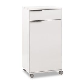 Ντουλάπι Chad pakoworld τροχήλατο με συρτάρι λευκό gloss 50x40x100εκ - ΟΡΓΑΝΩΣΗ ΣΠΙΤΙΟΥ στο Milonadakis.gr