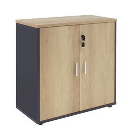 Ντουλάπι γραφείου χαμηλό επαγγελματικό Lotus pakoworld χρώμα φυσικό ανθρακί 80x40x80εκ - ΝΤΟΥΛΑΠΙΑ στο Milonadakis.gr