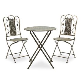 Τραπεζαρία Drill pakoworld σετ 3τεμ μέταλλο χρώμα χαλκού antique - ΣΕΤ ΤΡΑΠΕΖΑΡΙΕΣ στο Milonadakis.gr