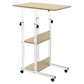 Βοηθητικό τραπέζι Babs pakoworld τροχήλατο λευκό-φυσικό 60x40x71-92εκ - ΒΟΗΘΗΤΙΚΑ ΤΡΑΠΕΖΑΚΙΑ στο Milonadakis.gr