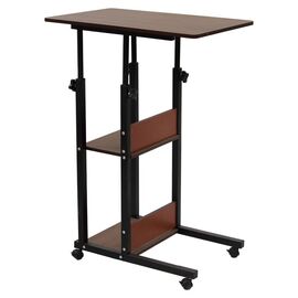 Βοηθητικό τραπέζι Babs pakoworld τροχήλατο καρυδί-μαύρο 60x40x71-92εκ - ΒΟΗΘΗΤΙΚΑ ΤΡΑΠΕΖΑΚΙΑ στο Milonadakis.gr