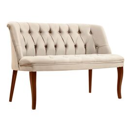 Καναπές Loreta pakoworld 2θέσιος βελούδο μπεζ -καρυδί πόδια 118x55x78εκ - ΚΑΝΑΠΕΔΕΣ-ΣΑΛΟΝΙΑ στο Milonadakis.gr