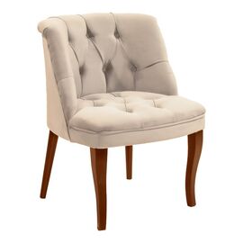 Πολυθρόνα Loreta pakoworld βελούδο μπεζ-με καρυδί πόδια 55x57x78εκ - ΚΑΡΕΚΛΕΣ - ΠΟΛΥΘΡΟΝΕΣ ΕΣ. στο Milonadakis.gr