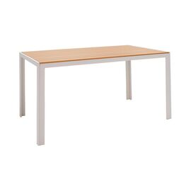 Τραπέζι Nares pakoworld αλουμίνιο λευκό-plywood φυσικό 140x80x72.5εκ - ΤΡΑΠΕΖΙΑ ΕΞ. ΧΩΡΟΥ στο Milonadakis.gr