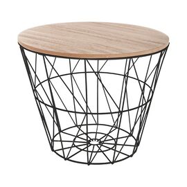 Βοηθητικό τραπέζι σαλονιού Jacot pakoworld oak-μαύρο Φ38x30,5εκ - ΒΟΗΘΗΤΙΚΑ ΤΡΑΠΕΖΑΚΙΑ στο Milonadakis.gr