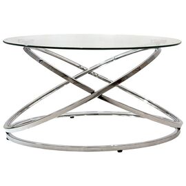 Τραπέζι σαλονιού Sabin pakoworld μέταλλο-γυαλί 8mm Φ80x43εκ - ΤΡΑΠΕΖΑΚΙΑ ΣΑΛΟΝΙΟΥ στο Milonadakis.gr