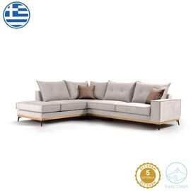 Γωνιακός καναπές δεξιά γωνία Luxury II pakoworld ύφασμα cream-mocha 290x235x95εκ - ΚΑΝΑΠΕΔΕΣ-ΣΑΛΟΝΙΑ στο Milonadakis.gr