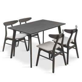 Tραπεζαρία Benson - Orlean pakoworld σετ 5τμχ rustic grey-ύφασμα γκρι 120x75x75εκ - ΤΡΑΠΕΖΑΡΙΕΣ στο Milonadakis.gr