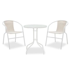 Τραπεζαρία Watson-Obbi σετ 3τεμ pakoworld μέταλλο λευκό-γυαλί Φ60x70εκ - ΣΕΤ ΤΡΑΠΕΖΑΡΙΕΣ στο Milonadakis.gr