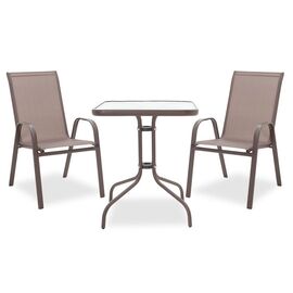 Τραπεζαρία Watson-Calan σετ 3τεμ pakoworld μέταλλο-textilene καφέ 60x60x70εκ - ΣΕΤ ΤΡΑΠΕΖΑΡΙΕΣ στο Milonadakis.gr