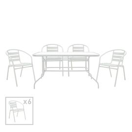Τραπεζαρία Valor-Tade σετ 7τεμ pakoworld μέταλλο λευκό - ΣΕΤ ΤΡΑΠΕΖΑΡΙΕΣ στο Milonadakis.gr
