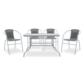 Τραπεζαρία Valor-Obbi σετ 5τεμ pakoworld μέταλλο-pe γκρι - ΣΕΤ ΤΡΑΠΕΖΑΡΙΕΣ στο Milonadakis.gr