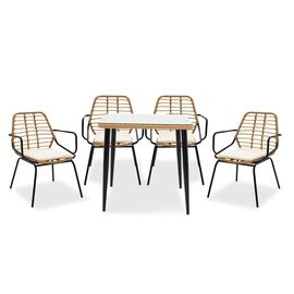 Τραπεζαρία Naoki σετ 5τεμ pakoworld μέταλλο μαύρο pe φυσικό - ΣΕΤ ΤΡΑΠΕΖΑΡΙΕΣ στο Milonadakis.gr