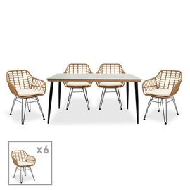 Τραπεζαρία Naoki σετ 7τεμ pakoworld μέταλλο-μαύρο-pe φυσικό - ΣΕΤ ΤΡΑΠΕΖΑΡΙΕΣ στο Milonadakis.gr