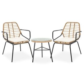 Σαλόνι Gaus-Naoki σετ 3τεμ pakoworld μέταλλο μαύρο pe φυσικό - ΣΕΤ ΣΑΛΟΝΙΑ στο Milonadakis.gr