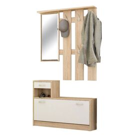 Έπιπλο εισόδου Jamie pakoworld φυσικό-λευκό 100x27.5x187εκ - ΕΠΙΠΛΑ ΕΙΣΟΔΟΥ στο Milonadakis.gr