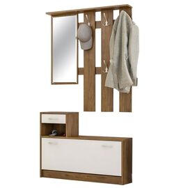 Έπιπλο εισόδου Jamie pakoworld καρυδί-λευκό 100x27,5x187εκ - ΕΠΙΠΛΑ ΕΙΣΟΔΟΥ στο Milonadakis.gr