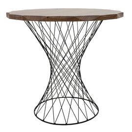 Τραπέζι Ronlele pakoworld μέταλλο μαύρο-καρυδί Φ81x76εκ - ΤΡΑΠΕΖΙΑ ΚΟΥΖΙΝΑΣ στο Milonadakis.gr