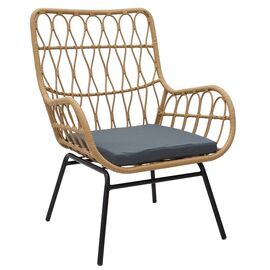 Πολυθρόνα Naoki pakoworld μέταλλο μαύρο-pe φυσικό-μαξιλάρι - ΚΑΡΕΚΛΕΣ - ΠΟΛΥΘΡΟΝΕΣ στο Milonadakis.gr