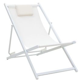 Σεζλόνγκ επαγγελματική Corte pakoworld αλουμίνιο λευκό-textilene μπεζ - ΞΑΠΛΩΣΤΡΕΣ στο Milonadakis.gr