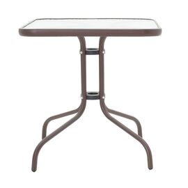 Τραπέζι Watson pakoworld μέταλλο καφέ-γυαλί 80x80x70εκ - ΤΡΑΠΕΖΙΑ ΕΞ. ΧΩΡΟΥ στο Milonadakis.gr