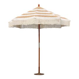 Ομπρέλα κήπου Brilie pakoworld ξύλο-μακραμέ Φ2.70x2.60 m καφέ-λευκό - ΟΜΠΡΕΛΕΣ ΚΑΙ ΒΑΣΕΙΣ στο Milonadakis.gr