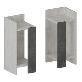 Κομοδίνο Immerse pakoworld σετ 2 τμχ. antique λευκό-γκρι 27x25x60εκ - ΚΟΜΟΔΙΝΑ στο Milonadakis.gr