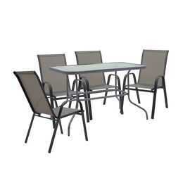 Τραπεζαρία Valor-Calan σετ 5τεμ pakoworld μέταλλο-textilene ανθρακί 110x60x70εκ - ΣΕΤ ΤΡΑΠΕΖΑΡΙΕΣ στο Milonadakis.gr