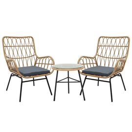 Σαλόνι Gaus σετ 3τεμ pakoworld pe φυσικό-μέταλλο μαύρο - ΣΕΤ ΣΑΛΟΝΙΑ στο Milonadakis.gr