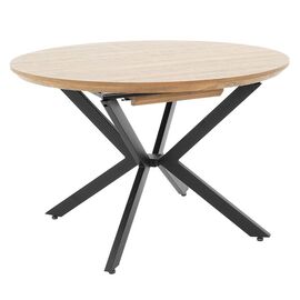 Tραπέζι Lydia pakoworld MDF επεκτεινόμενο καρυδί-μαύρο 120-160x120x79εκ - ΤΡΑΠΕΖΙΑ ΚΟΥΖΙΝΑΣ στο Milonadakis.gr