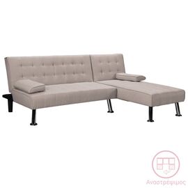 Γωνιακός καναπές-κρεβάτι αναστρέψιμος Brisk pakoworld καφέ-γκρι ύφασμα 200x146x75εκ - ΚΑΝΑΠΕΔΕΣ-ΣΑΛΟΝΙΑ στο Milonadakis.gr